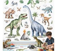 wondever Pegatinas de Pared Dinosaurios Grande Infantiles Adhesivos Pared Decorativos Tropicales Animales Plantas Volcán Vinilos Pared para Niños Habitación Infantiles Cuarto de Jugar
