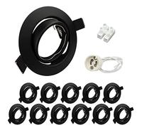 Wondlumi 12x LED focos empotrables GU10 juego marco empotrable orientable negro mate redondo focos empotrables LED 230V in asquillo GU10