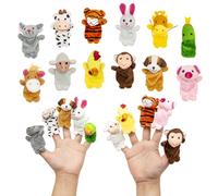 Wondora 12 Marionetas de Mano para Niños, Titeres de Mano, Simpáticos Muñecos de Peluche de Animales, Mini Marionetas de Animales, Juguetes Educativos, para Fiesta Infantil Regalo de Cumpleaños(A)
