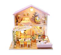 WonDrtherC Pink Attic Loft House 3D Mini Kit de casa de muñecas, Juego de Rompecabezas para Adultos Sweet Time