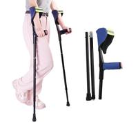 WONDSIGHIN Muletas de antebrazo para hombres o mujeres adultos con cojín, 1 par, ajustable, plegable, con correa para el codo, muletas ligeras y portátiles para pacientes