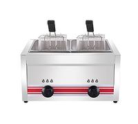 Wonetfls Freidora de Gas 10/20/30 L, freidora de Gas Profesional de Acero Inoxidable Comercial con Cuchara de Cesta para encimera de Restaurante Comercial Máquina para cocinar Alimentos