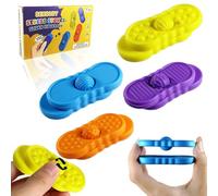 WONFELIE - Juguetes sensoriales con Piedras antiestrés, Deslizadores de Silicona, Juguetes antiestrés para niños y Adultos, Regalos de cumpleaños para niños con ansiedad, TDAH y Autismo, 4 Piezas