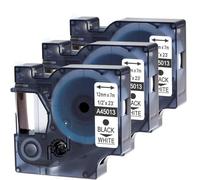 Wonfoucs 12mm x 7m Cintas de Etiquetas Compatible para usar en lugar de Cinta Dymo D1 12mm x 7m D1 45013 S0720530 Negro sobre Blanco para Dymo LabelManager 160 210D 280 420P, pack de 3