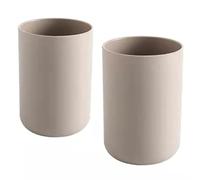 wongwongcat Vaso de Dientes 2 Piezas, Portacepillos de Dientes, a Prueba de Rotura, Plástico Taza 300ml (Marrón y Marrón)