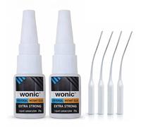 WONIC Instant Glue 20 ml - Pegamento Instantáneo de Alta Resistencia - Super Glue Universal de Secado Rápido para Hogar y Profesionales (lote 2ud. (20ML x2))