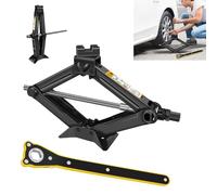 Woniyal 1 Set Gato de Tijera con Llave de Carraca para VW T-ROC Cabriolet 1 (I) AC7 I 2019-2024, Elevación de Coche 2 Toneladas Altura 11-39cm Acero Reforzado Negro
