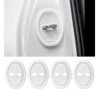 Woniyal 4 Unidades Cubierta de Cerradura de Puerta de Coche para Seat Ateca, Protector de Pestillo, Caucho Duradero, Tapa Antióxido, Funda Firme,White