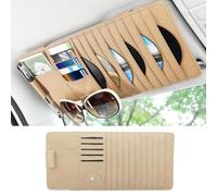 Woniyal Estuche Guardar Discos Compactos para BMW I3 2011-2023, Capacidad Extra Grande Almacenamiento Interior Billetes Recibos Boligrafos,Beige