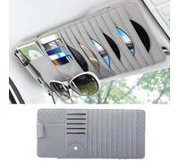 Woniyal Estuche Guardar Discos Compactos para BMW Mini One/Cooper R50 R53 Hatchback 2001-2006, Capacidad Extra Grande Almacenamiento Interior Billetes Recibos Boligrafos,Grey