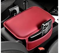 Woniyal Funda de Reposabrazos para FIAT 500 500C 2007-2024, Protector de Consola Central de Cuero Nappa Impermeable Accesorios Interiores,Red