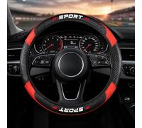 Woniyal Funda Volante Coche para Hyundai I20 2020-2024 2025 | Textura Fibra de Carbono Cuero Premium, Transpirable y Antideslizante, 38 cm, 1 Pieza
