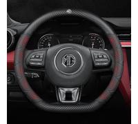 Woniyal Funda Volante Coche para MG MG3 4 5 6 2013-2024, Cubierta Protectora Volante Antideslizante Protección del Volantes Accesorios Coches Interior,D-Shaped-Black and Red