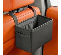 Woniyal Organizador de Asiento para Audi Q5 FY 2017-2026 | Cubo Plegable Cuero PU con Correa Ajustable Bolsa Almacenamiento Trasera Negro