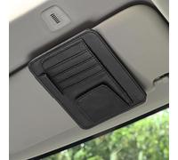 Woniyal Organizador de Visera de Coche para GWM Haval Jolion Pro 2025 2026, Porta Tarjetas Cuero para Parasol con Soporte Gafas y Estuche Documentos,Black