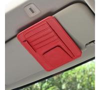 Woniyal Organizador de Visera de Coche para GWM Haval Jolion Pro 2025 2026, Porta Tarjetas Cuero para Parasol con Soporte Gafas y Estuche Documentos,Red