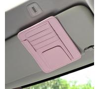 Woniyal Organizador de Visera de Coche para GWM Haval Jolion Pro 2025 2026, Porta Tarjetas Cuero para Parasol con Soporte Gafas y Estuche Documentos,Pink