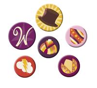 WONKA - Pack de insignias de caramelo, Plástico