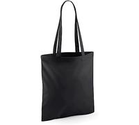 Wonky Line Bolso tote de algodón, bolsa de la compra ecológica, lona 100% algodón, bolsa de la compra reutilizable, asas largas extra resistentes, 38x42cm (Negro)