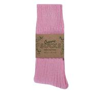 Wonky Line Calcetines 100% algodón, calcetines de algodón orgánico natural, 3 pares, parte superior suave, sin costuras (FR/ES, Números, 35, 38, Regular, Regular, Rosa)