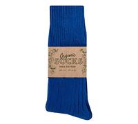 Wonky Line Calcetines 100% algodón, calcetines de algodón orgánico natural, 3 pares, parte superior suave, sin costuras (FR/ES, Números, 39, 42, Regular, Regular, Azul)