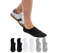 Wonky Line Calcetines de bambú invisibles de corte bajo, invisibles, transpirables, con tacón de silicona antideslizante, unisex, 6 unidades (FR/ES, Números, 41, 45, Regular, Regular)