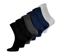 Wonky Line Calcetines de bambú para hombre, paquete de 6 pares, sin costuras, suaves, transpirables, cómodos, color negro, gris, azul marino, Mix-1, 40-45