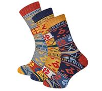 Wonky Line Calcetines de lana para hombre y mujer, 3 pares de calcetines nórdicos, acolchados, suaves, térmicos, transpirables, calcetines gruesos de invierno, 43-46