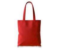 Wonky Line Tote Bag 100% Algodón - Bolsa de Tela 38×42 cm con Asas Largas | Bolsa Reutilizable, Resistente y Lavable | Ideal para Compras, Universidad y Uso Diario Rojo