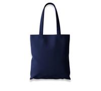 Wonky Line Tote Bag 100% Algodón - Bolsa de Tela 38×42 cm con Asas Largas | Bolsa Reutilizable, Resistente y Lavable | Ideal para Compras, Universidad y Uso Diario Azul Marino