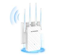 WONLINK Amplificador Señal WiFi, AC1200Mbps Repetidor WiFi Doble Banda 2.4G/5G con 4 Antenas Externas - 3 Modos (Repetidor/Router/Ap), Puerto Ethernet, WPS Botón, MU-MIMO, Luz Indicadora, Enchufe EU