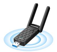 WONLINK AX1800Mbps Adaptador WiFi USB para PC, Antena USB WiFi 6 Dual Band 5GHz/2.4GH para PC/Desktop/Laptop con 2* Externa Ajustable Antenas, MU-MIMO, WPA3, Compatible con Windows 11/10