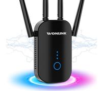 WONLINK Repetidor WiFi, 1200Mbps Amplificador Señal WiFi Doble Banda 5G y 2.4GHz con Puerto Ethernet, 4 Antenas, MU-MIMO, Apoyo Repetidor/Router/Ap Modos para el Hogar y la Oficina, Enchufe-EU
