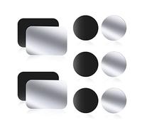 WONLIVE Placa de Metal para Soporte magnético para teléfono de Coche, Paquete de 10, Placa de Montaje de Metal Adhesivo para automóvil Adhesivo imán de teléfono - Negro y Plateado