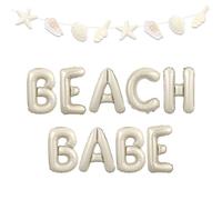 Wonmelody Decoración de conchas de playa para baby shower, color beige, pancarta de globos de playa para bebé, estrella de mar, conchas de mar, guirnalda Sea You Soon Baby Ocean Animals Welcome Boy or
