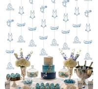 Wonmelody Guirnalda de despedida de soltera de doble cara azul para cabaña, despedida de soltera, para niñas, lago, fin de semana, verano, Bach, Bash, lago, fiesta temática de lago, 8 piezas