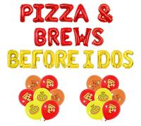 Wonmelody Pizza Bridal Shower Decoraciones italianas Pizza And Brews Before I Do's Party Decor Banner That's Amore Fast Food Theme Bridal Shower Decor para despedida de soltera, compromiso, boda