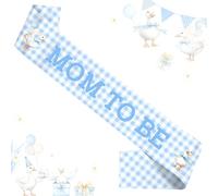 Wonmelody Silly Goose - Decoración para baby shower, temática de ganso, color azul, banda de ganso tonto, guingán, banda para baby shower, suministros para baby shower, suministros para divertidos