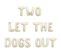Wonmelody Two Let the Dogs Out - Pancarta de globos con temática de perro blanco, decoración de cumpleaños para cachorros de dos años, decoración de cumpleaños para niños y niñas, mascota de pata de