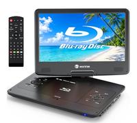WONNIE Reproductor de DVD BLU Ray portátil de 16.9 Pulgadas con Pantalla giratoria HD 1080P, batería Recargable de 4 Horas, soporta Salida HDMI, Audio Dolby, última Memoria, Libre de región, Tarjeta