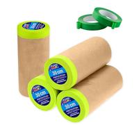 Wonninek 4 láminas protectoras de papel kraft de 30 cm x 15 m, papel de protección para muebles para el hogar con 2 unidades de cinta adhesiva, cinta adhesiva para automóviles, accesorios de pintura