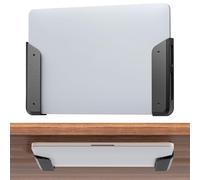 Wonninek Soporte de pared para portátil con adhesivo y tornillos, montaje en pared anticaída, ahorro de espacio, soporte para computadora portátil, almohadillas antiarañazos de 30 mm de grosor para