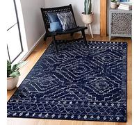 Wonnitar Alfombra marroquí Lavable de 3 x 5 pies, Alfombra Azul Antideslizante para Entrada, Alfombra Suave para Dormitorio, Alfombra geométrica de Pelo bajo, Alfombra escandinava para Entrada,
