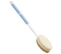 Wonsagain Cepillo de espalda antideslizante de mango largo para ducha, cepillo de espalda de doble cara con cerdas rígidas y suaves, exfoliante corporal para baño o cepillo seco.