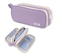 WONSAR Estuche Escolar 3 Compartimentos Estuches de Lápices de Gran Capacidad Portable Pencil Case Organizador Portalapices para Estudiantes