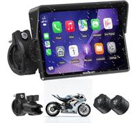 Wonsidary W522TPMS Pantalla Moto CarPlay Inalámbrica de 5 Pulgadas con Android Auto,Pantalla IPS Táctil IP67 Impermeable con TPMS,Control por Voz,Audio Bluetooth Dual,Alimentación USB/Acc para Moto