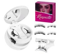 Wonsoso 2 Pairs Magnetic False Eyelashes with Applicator, Reusable Magnetic Lashes without Eyeliner, No Glue, Natural Look, Easy to Apply and Remove, Pestañas Postizas Magneticas, Eyeconic Naturales