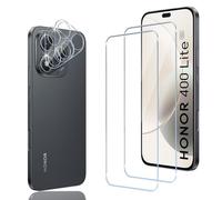 Wonsoso Compatible con Honor 400 Lite 5G Cristal Templado, 2 Piezas HD Protector de pantalla con 2 Piezas Protector de Lente de Cámara, Sin Burbujas, Anti-Arañazos, 9H Dureza Vidrio Templado