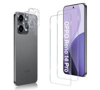 Wonsoso Compatible con OPPO Reno 14 Pro 5G Cristal Templado, 2 Piezas HD Protector de pantalla con 2 Piezas Protector de Lente de Cámara, Sin Burbujas, Anti-Arañazos, 9H Dureza Vidrio Templado
