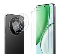 Wonsoso Protector de pantalla para Honor Magic 8 Lite/Magic8 Lite 5G, paquete de 2 protectores de pantalla de vidrio templado y 2 protectores de lente de cámara, película protectora HD transparente de